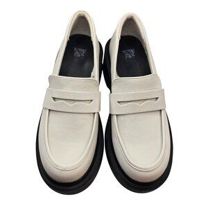 Wild Fable Women's Platform Penny Loafer White Faux Leather Shoes Size 6.5 in.